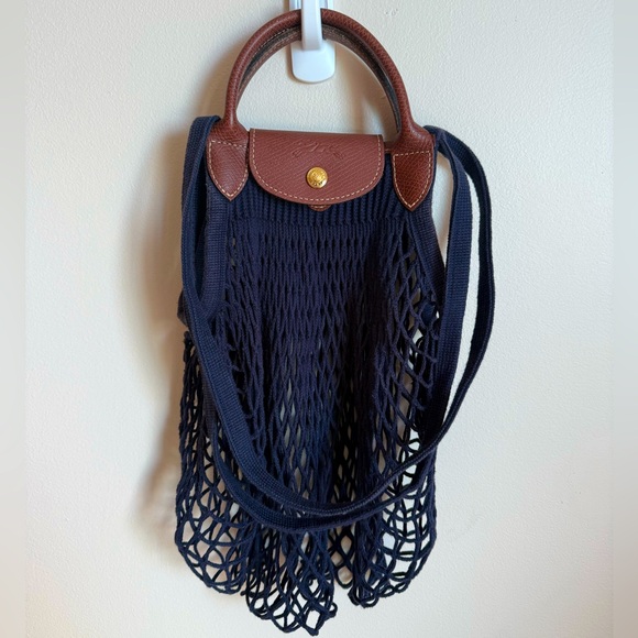 Longchamp Handbags - Longchamp Le Pliage Filet Large Mesh Bag in Navy